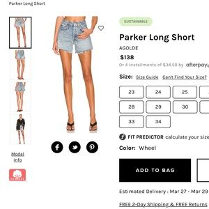 Agolde Parker long shorts size 34